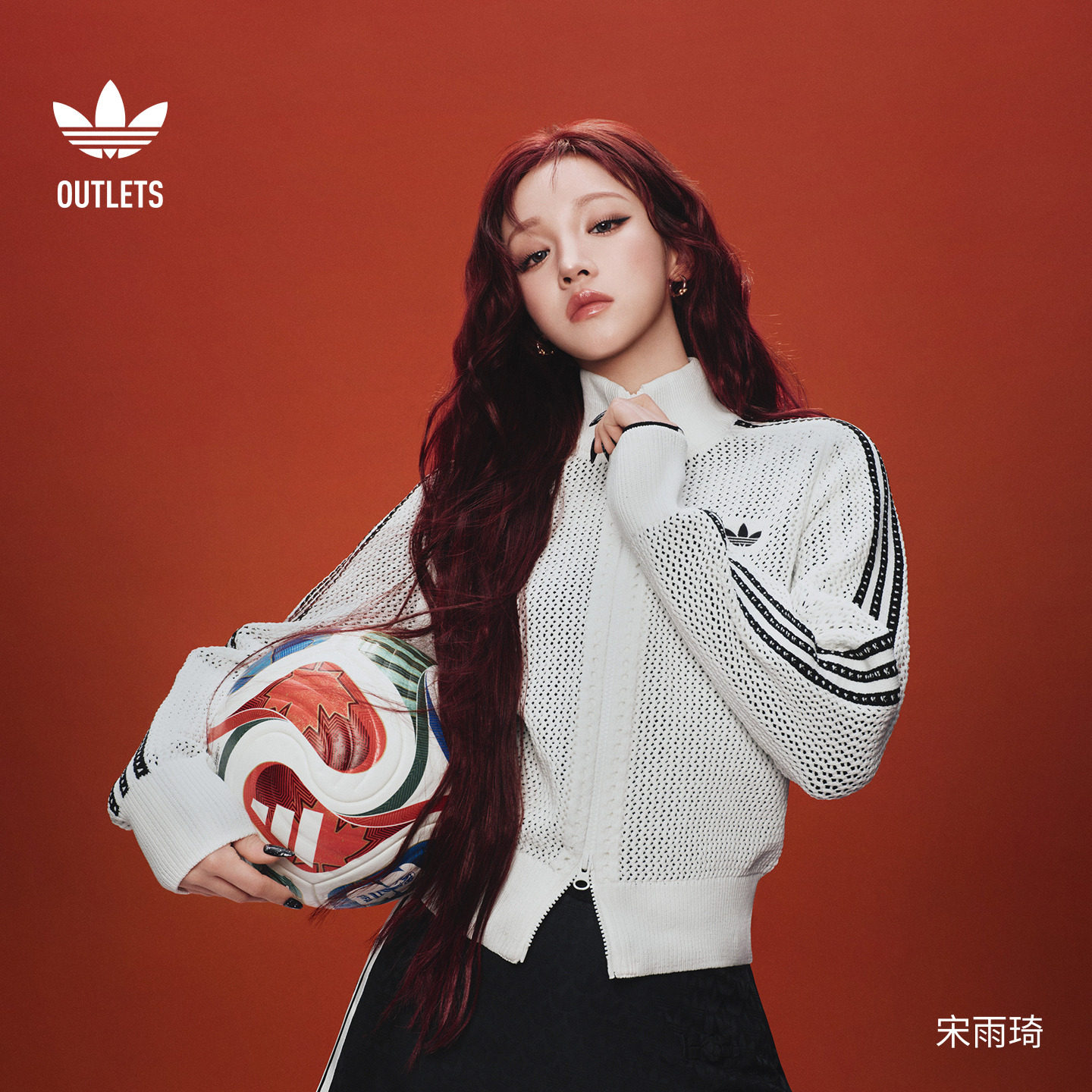 阿迪达斯三叶草女子针织开衫外套图片