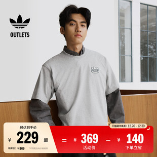 adidas阿迪达斯三叶草 T恤男女夏季 经典 纯棉运动上衣圆领短袖