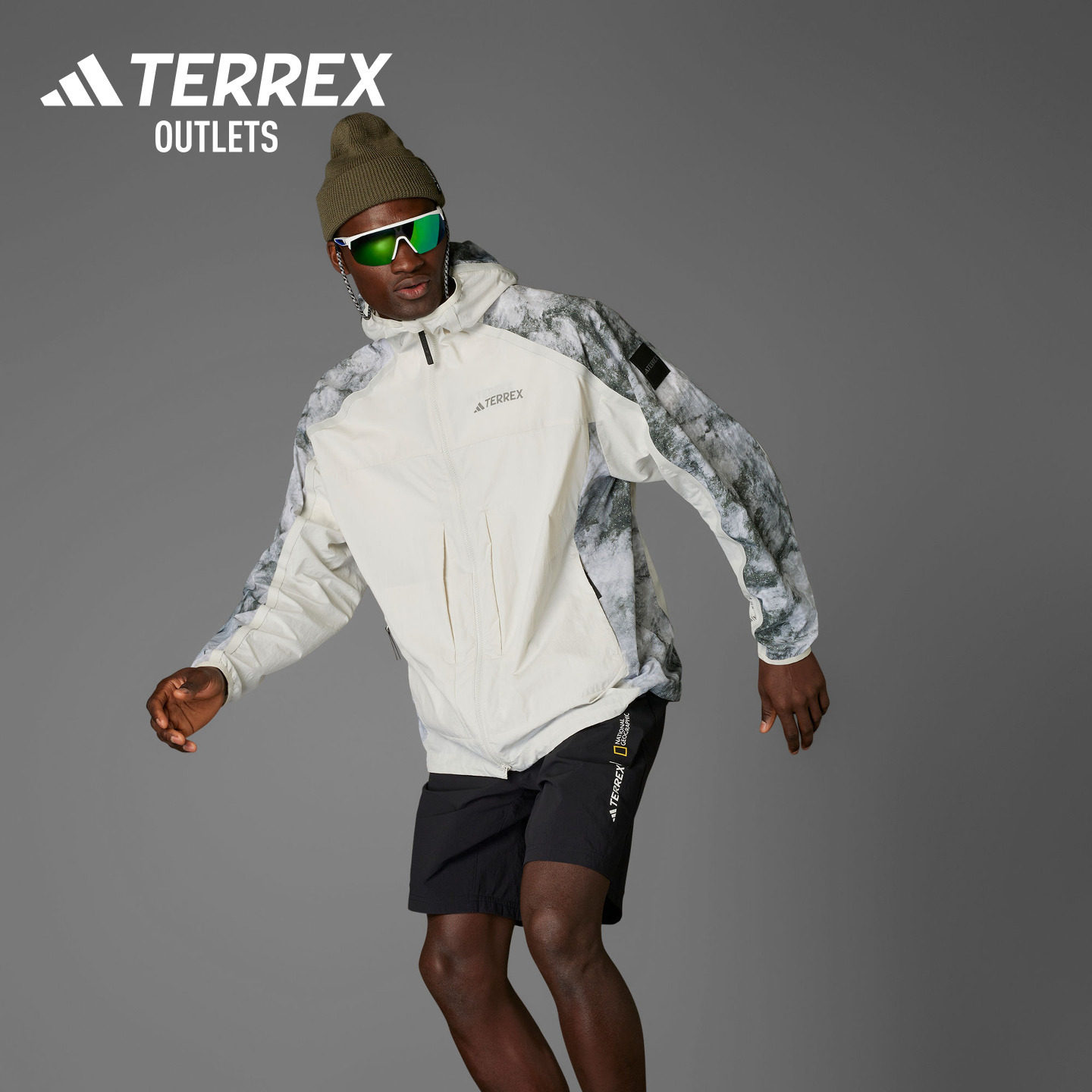 国家地理联名防风透湿UPF100+防晒衣男装adidas阿迪达斯TERREX