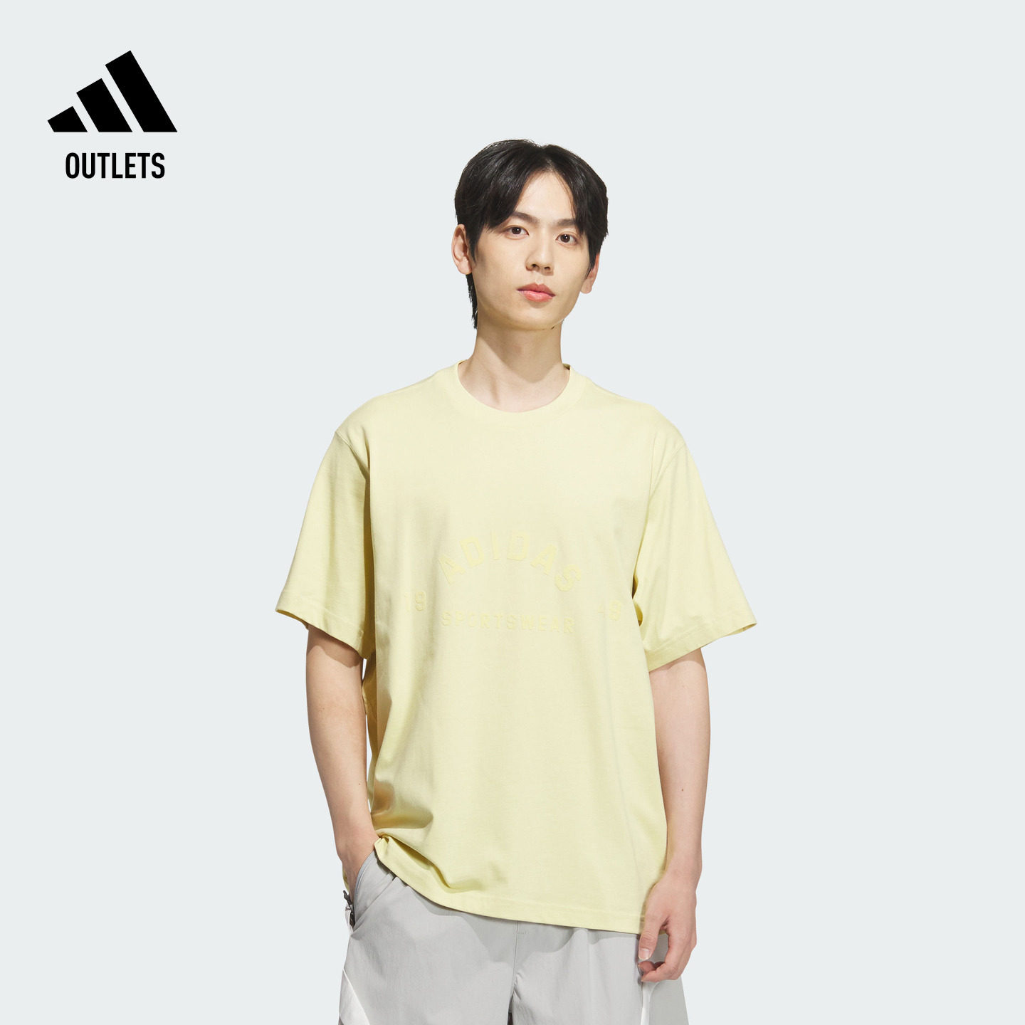 纯棉宽松圆领运动短袖T恤上衣男女夏季adidas阿迪达斯官方outlets