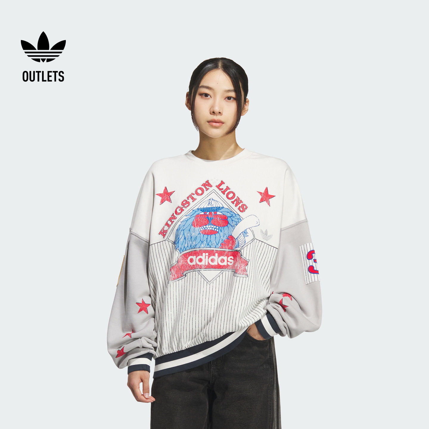 印花运动圆领套头卫衣男女adidas阿迪达斯官方outlets三叶草