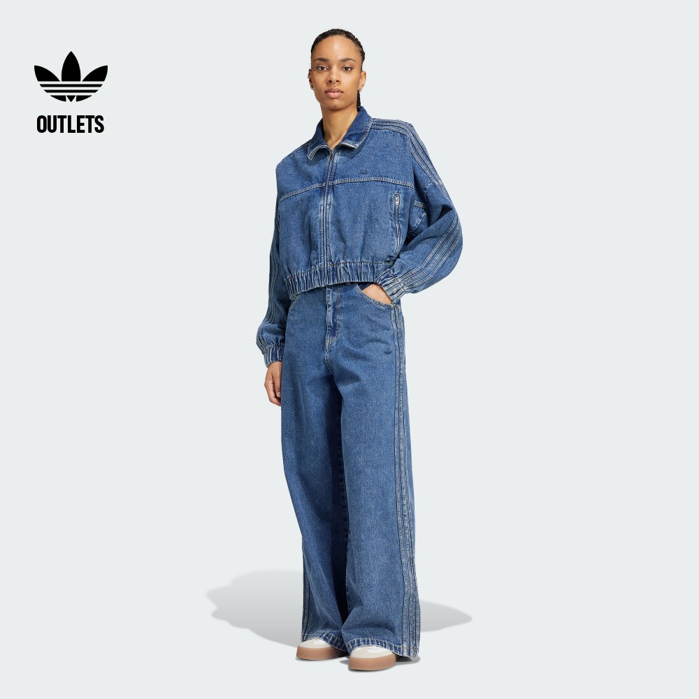 阿迪达斯三叶草女牛仔运动裤