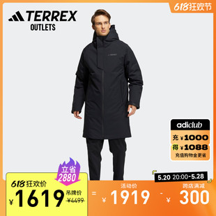 GORE adidas阿迪达斯TERREX TEX防水温暖800蓬连帽鹅绒羽绒服男装