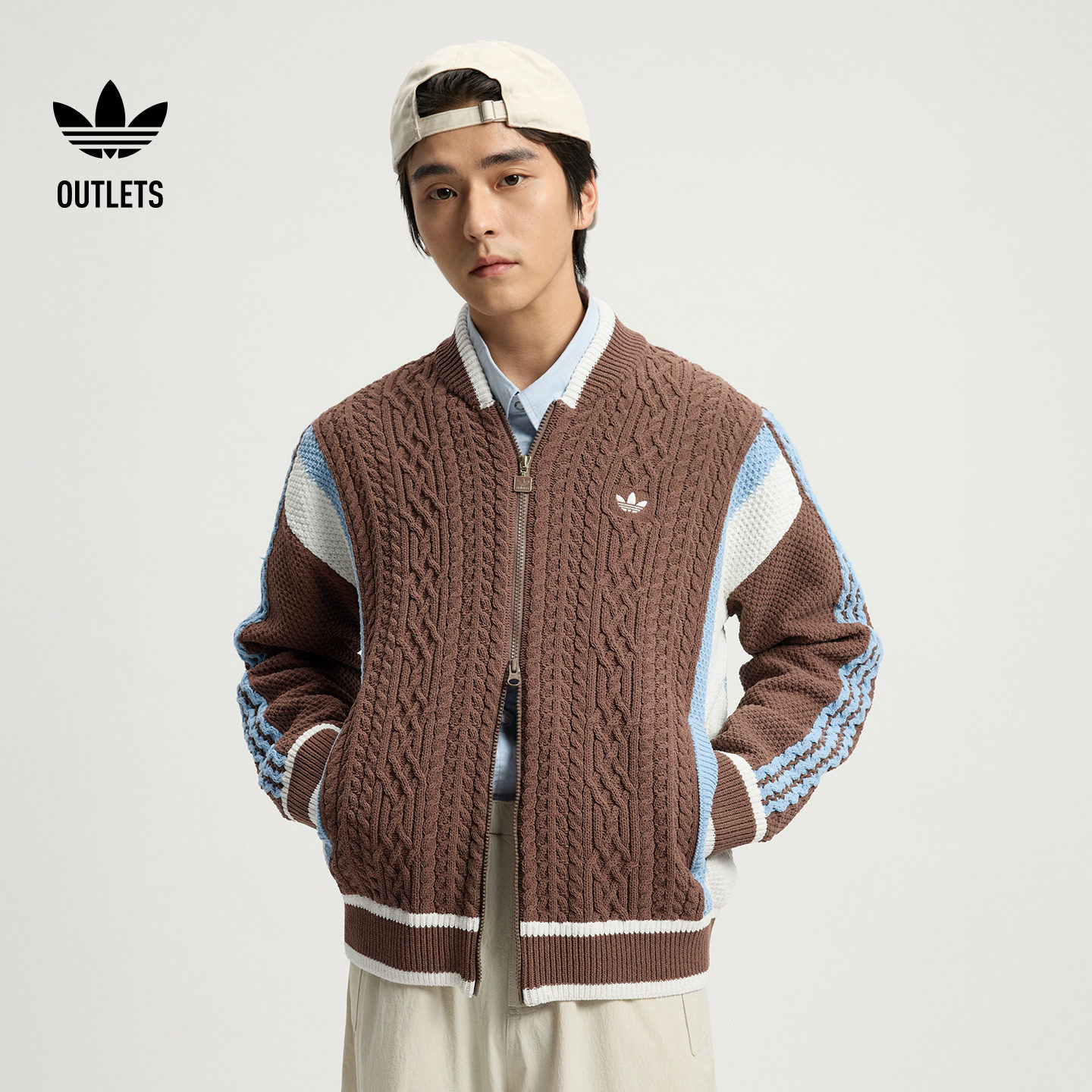 运动针织衫男装adidas阿迪达斯官方outlets三叶草