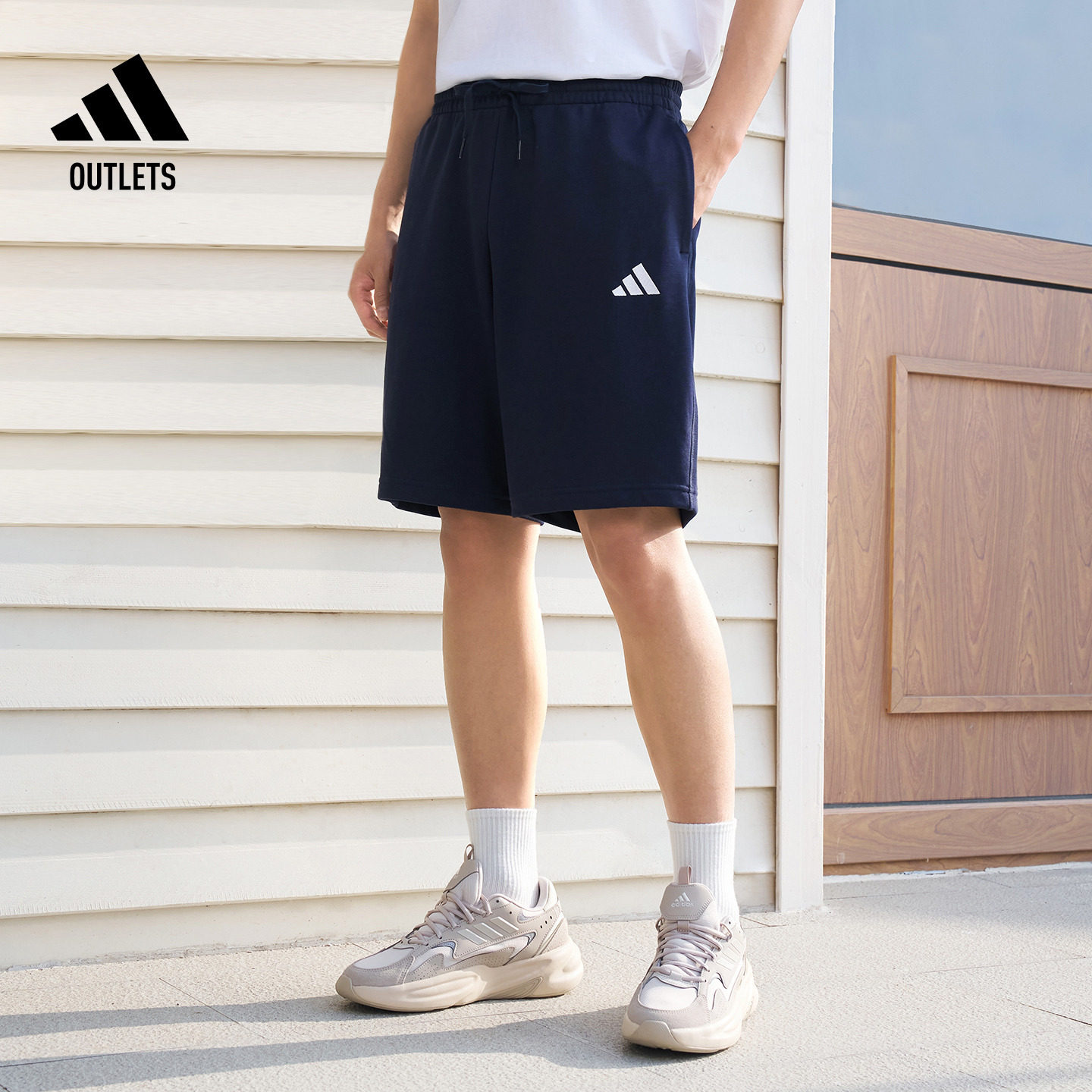 日常居家通勤外穿亲肤舒适休闲短裤男装夏季adidas阿迪达斯轻运动