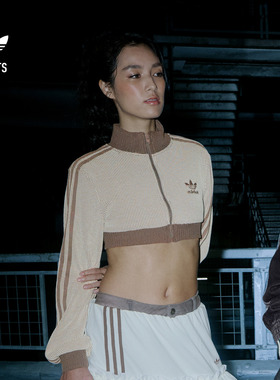 短款运动华夫格夹克外套女装adidas阿迪达斯官方outlets三叶草