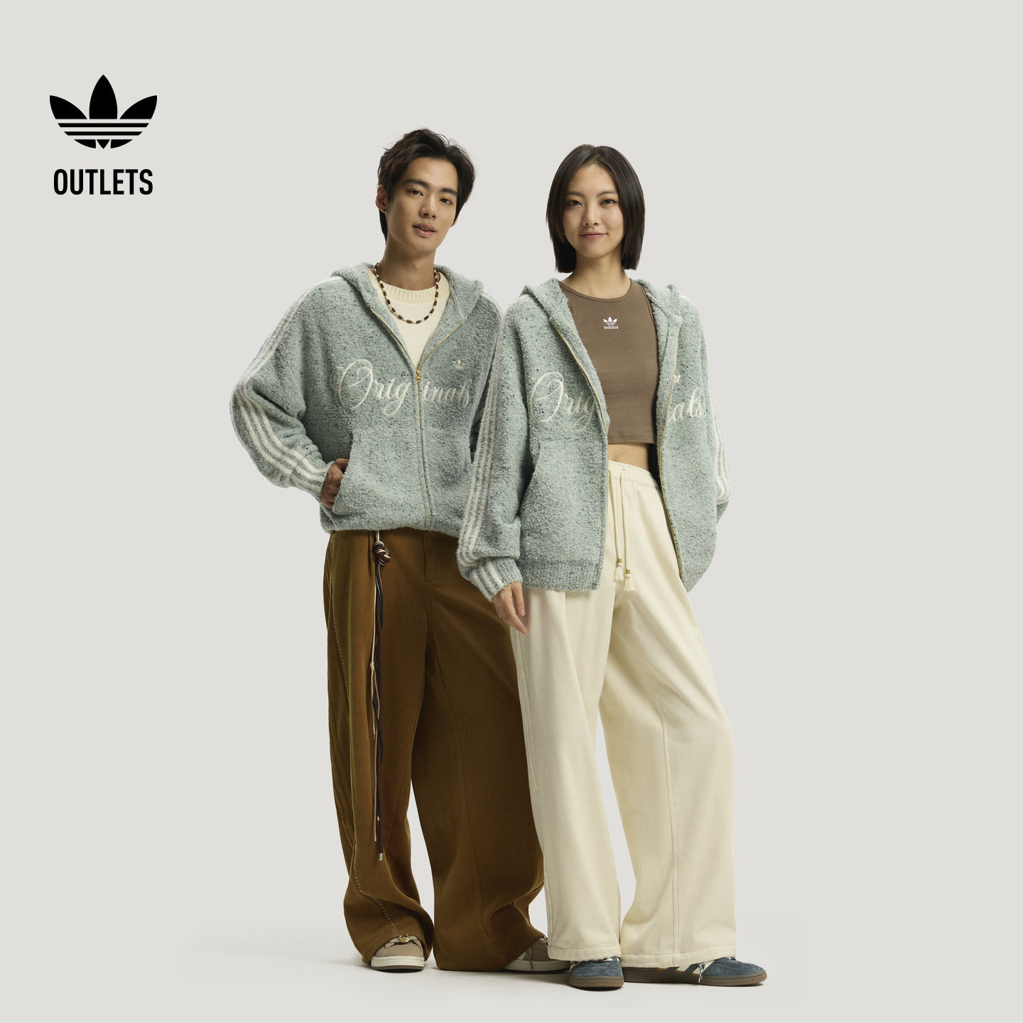 阿迪达斯三叶草男女连帽夹克外套