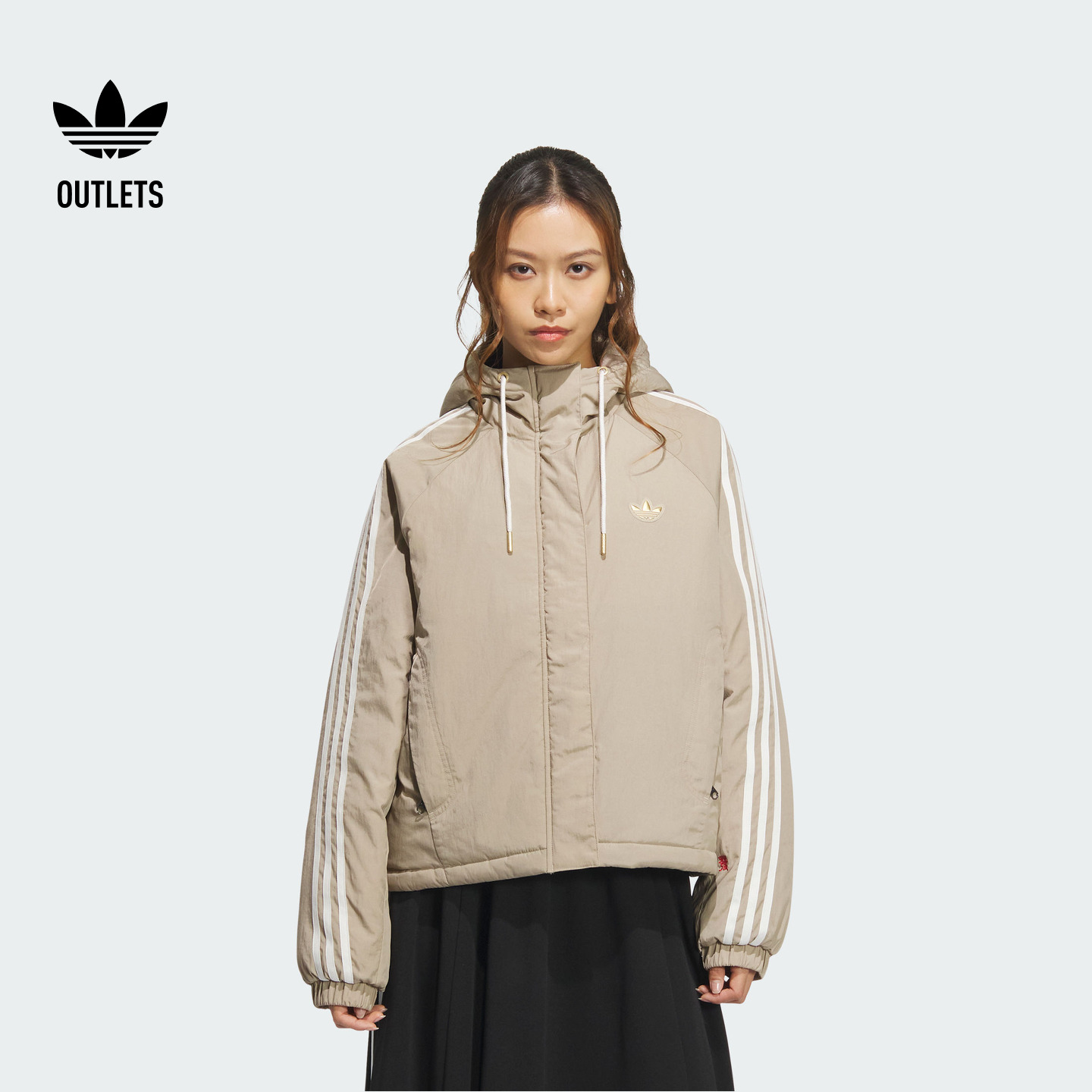 阿迪达斯三叶草女子连帽棉服