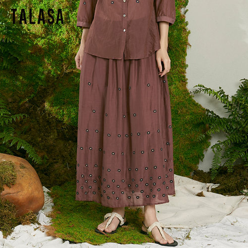 TALASA长裙设计师款A刺绣丝棉