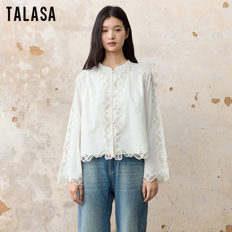 TALASA棉轻中式刺绣设计短外套