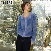 TALASA商场同款 晕染设计感时尚 羊毛马海毛毛衣开衫 女2025年冬新款