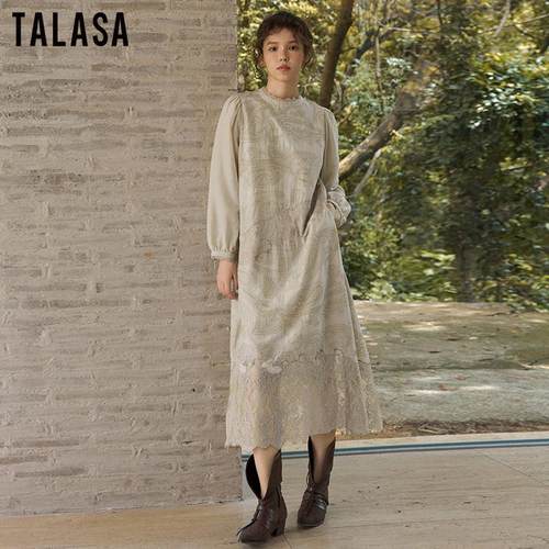 刺绣丝棉设计感TALASA不规则长裙