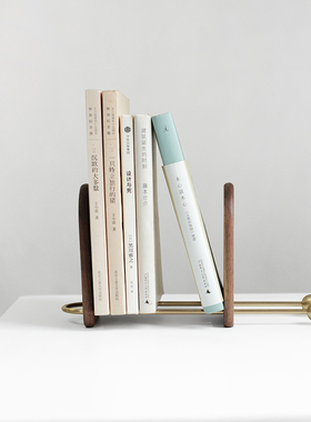 虚室杂陈新款简约创意北欧木质书立书架夹书档书房桌面收纳架摆件