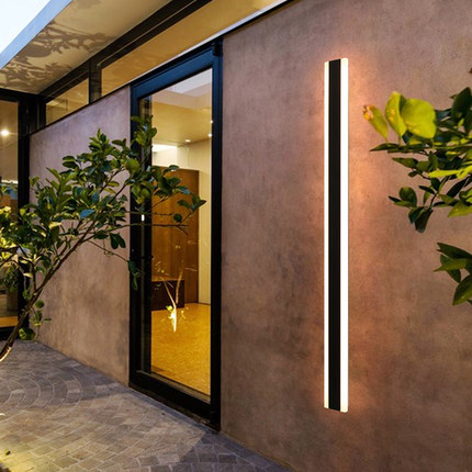 广东中山壁灯防水LED长线条别墅庭院简约阳台大门户外洗墙灯广场