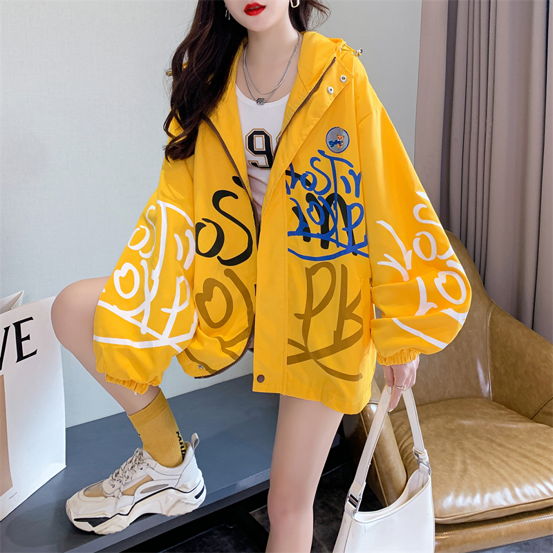 实拍 100涤 原版风衣做法 连帽卫衣春秋薄款宽松bf慵懒风开衫外套