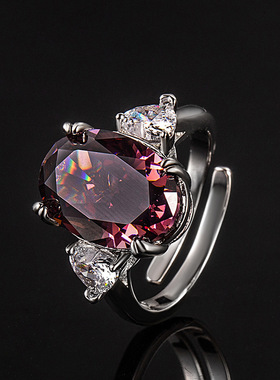 新品干枯玫瑰鸽子蛋戒指高级感女