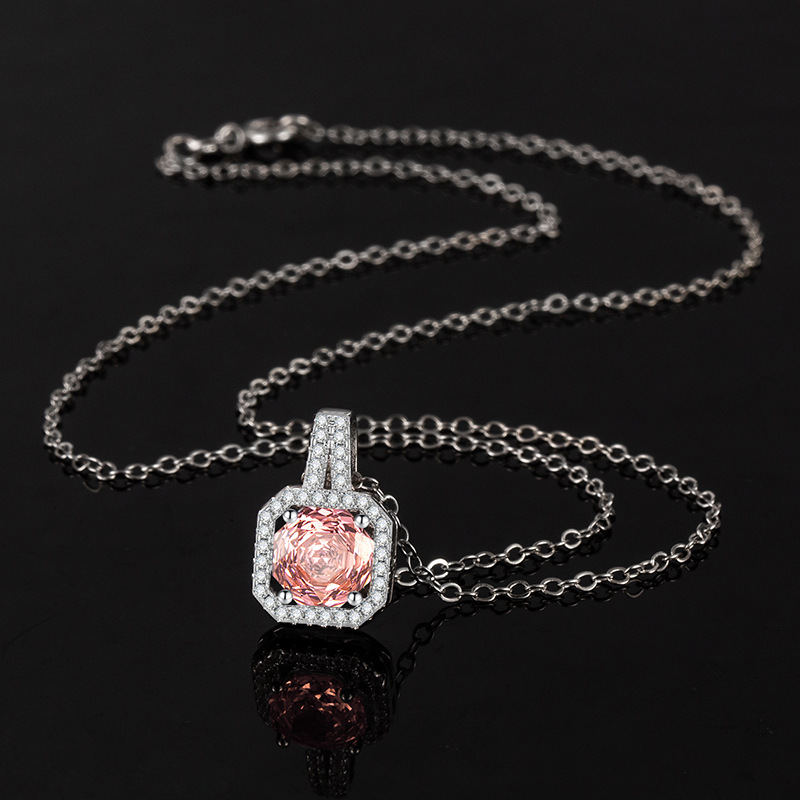 八边形超闪干枯玫瑰切吊坠高级感