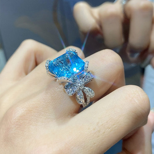 高端网红新品仿真海蓝托戒指时尚