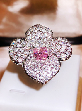 奢华精致戒指冰花巧高级百搭时尚