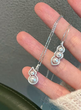 轻奢葫芦锁骨链好事花生珍珠项链