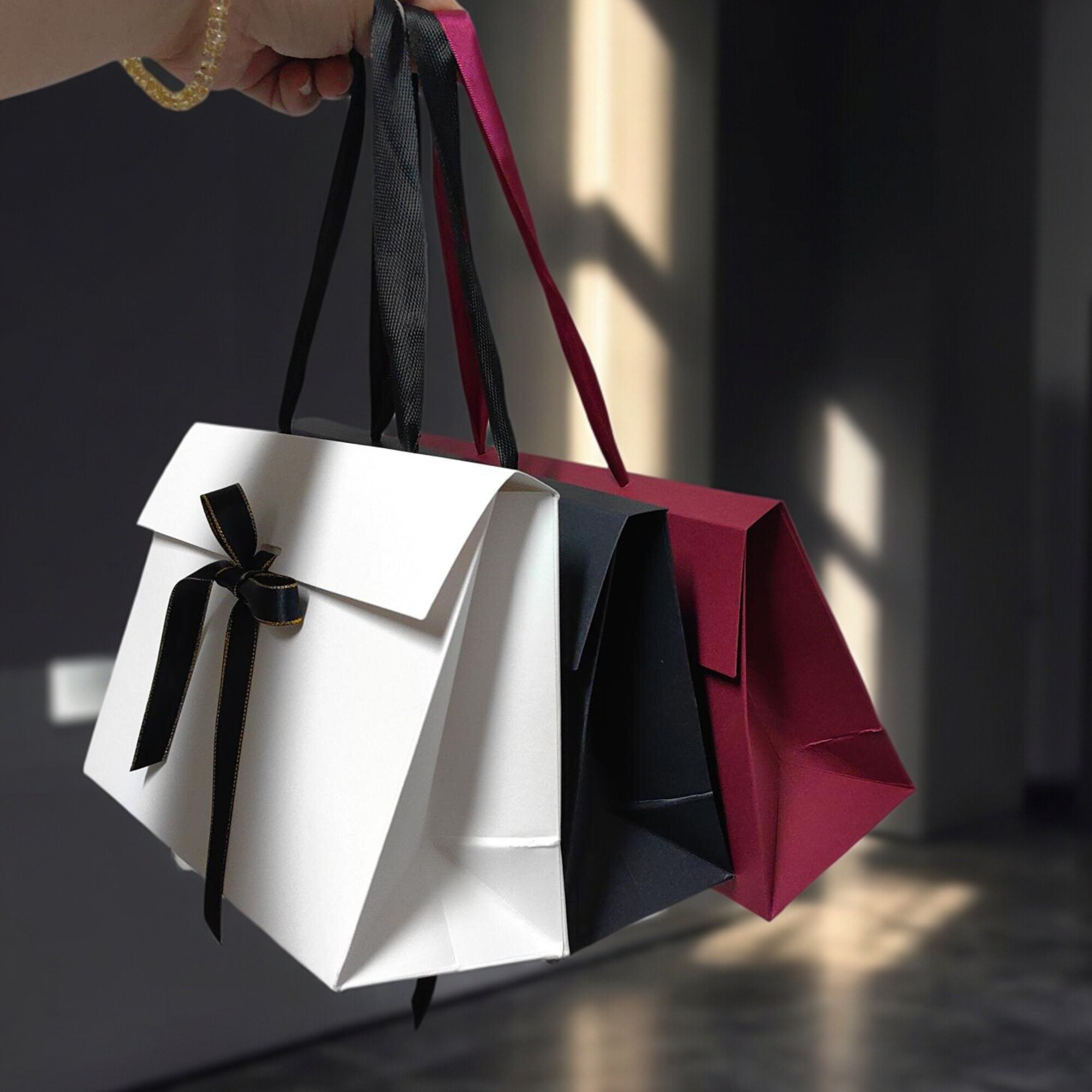 纯色简约时尚手提袋伴手礼包装纸袋定制logo通用开业商务礼物婚礼