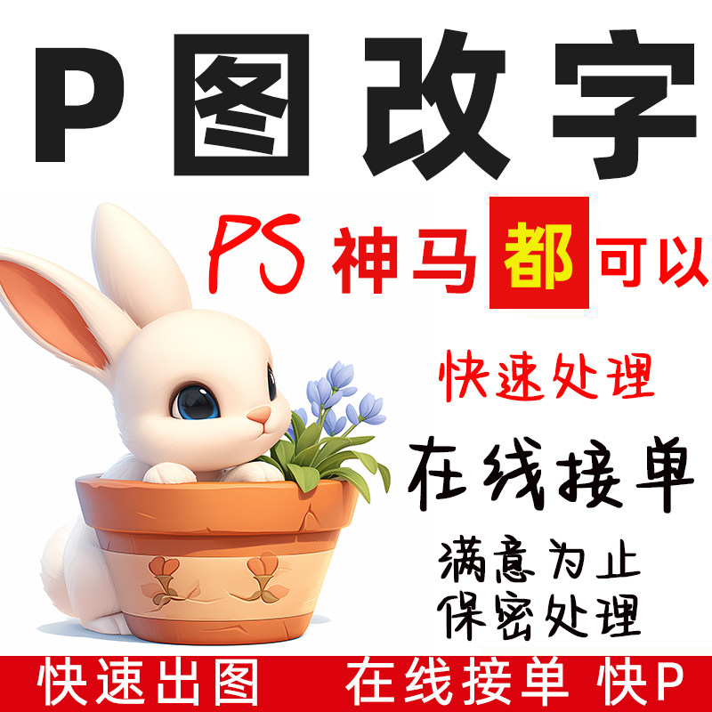 淘宝专业帮p图证件照修改PSp批图人像处理电脑在线服务去改字数字