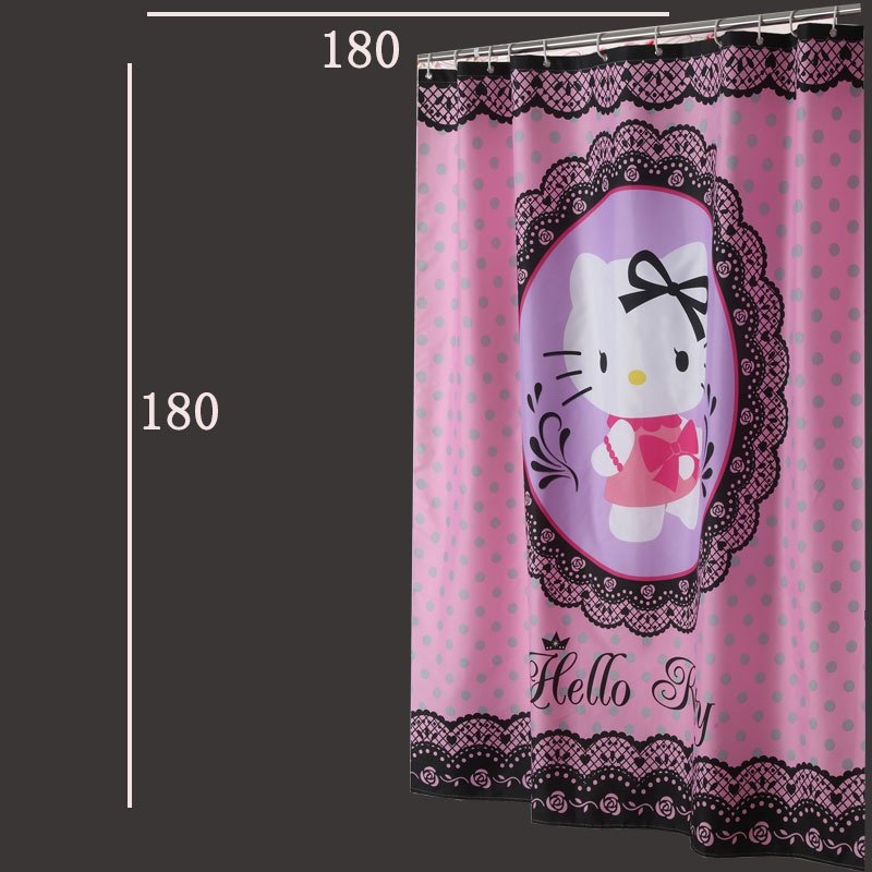 kitty猫卡通可爱粉色卫浴帘洗澡挂帘防水防霉浴室KT凯蒂套装包邮在类目 家庭/个人清洁工具, 卫浴用具/卫浴配件, 浴帘中 - 来自Buy2taobao.com提供专业的淘宝代购服务