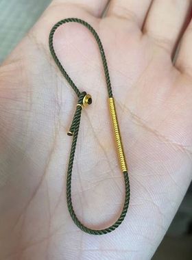 复古细金色圈手绳极简绳时尚小金色圈极细简约红绳本命年手工手绳