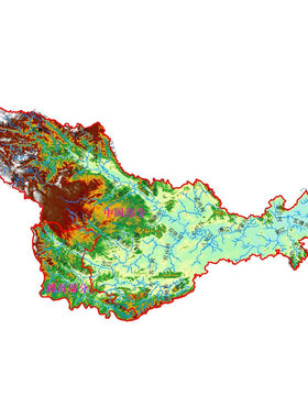 郁江流域边界shp矢量素材GIS地图+水系地图