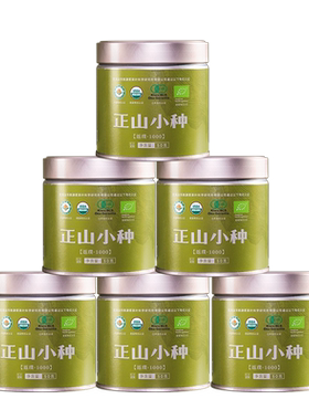 桃渊茗武夷有机正山小种茶叶一级红茶实惠6小罐简易办公自饮茶礼