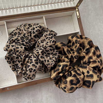 扎丸子头大肠发圈豹纹皮筋辣妹