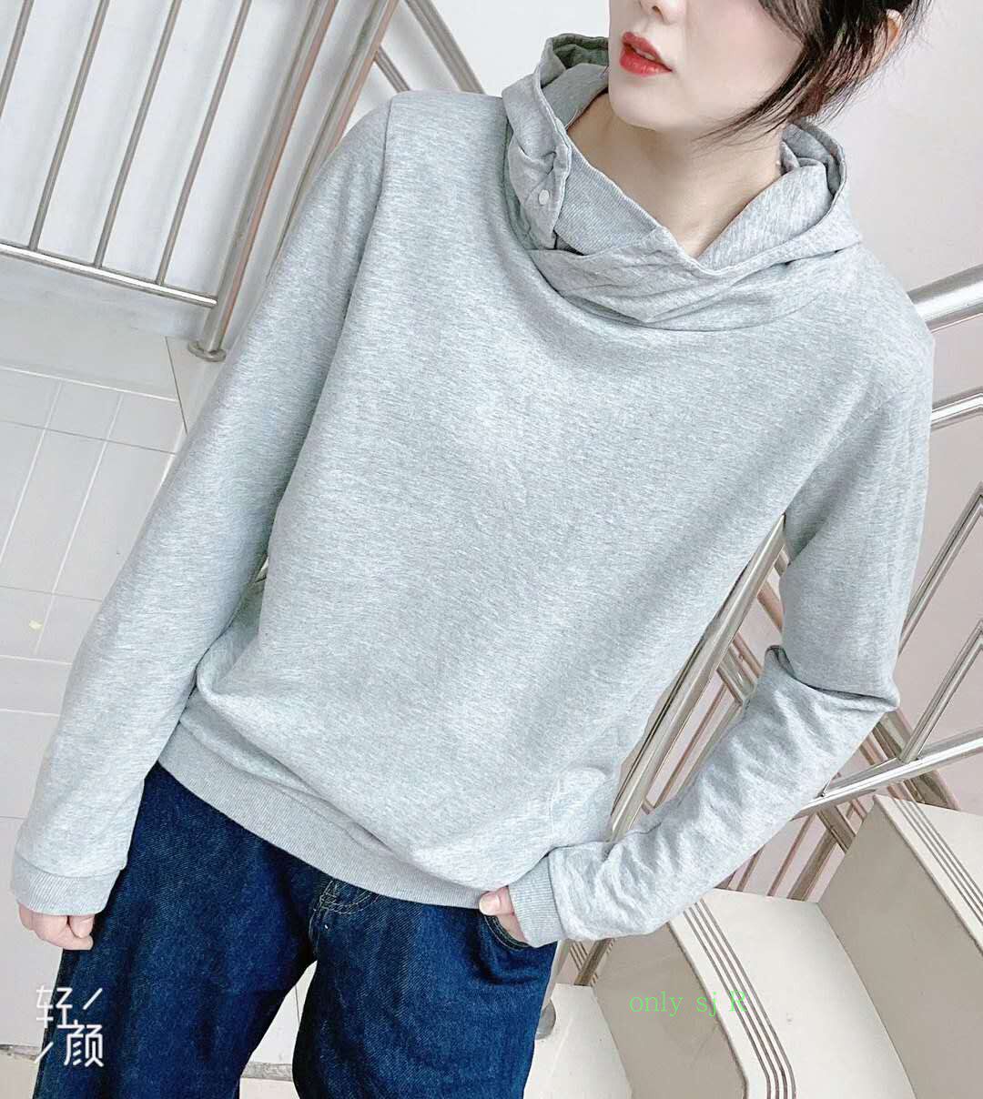 S+JL studio2025春秋连帽卫衣女打底帽衫薄款显瘦棉服马甲叠穿