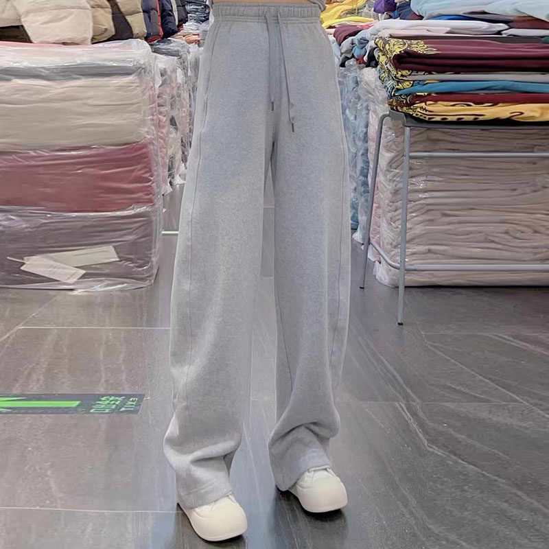 加绒弯刀裤松紧腰休闲裤女秋冬款梨形身材小个子卫裤S+JL studio