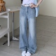 3MER哦哦三妹美式 子 百搭显瘦拖地裤 复古柔软直筒竹节牛仔裤 女薄款