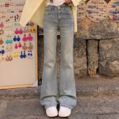 中腰显瘦拖地喇叭裤 3MER哦哦三妹百搭微喇牛仔裤 女2025春秋新款 子