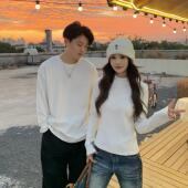 白色德绒内搭打底衫 3MER哦哦三妹长袖 T恤女2025春秋新款 保暖上衣