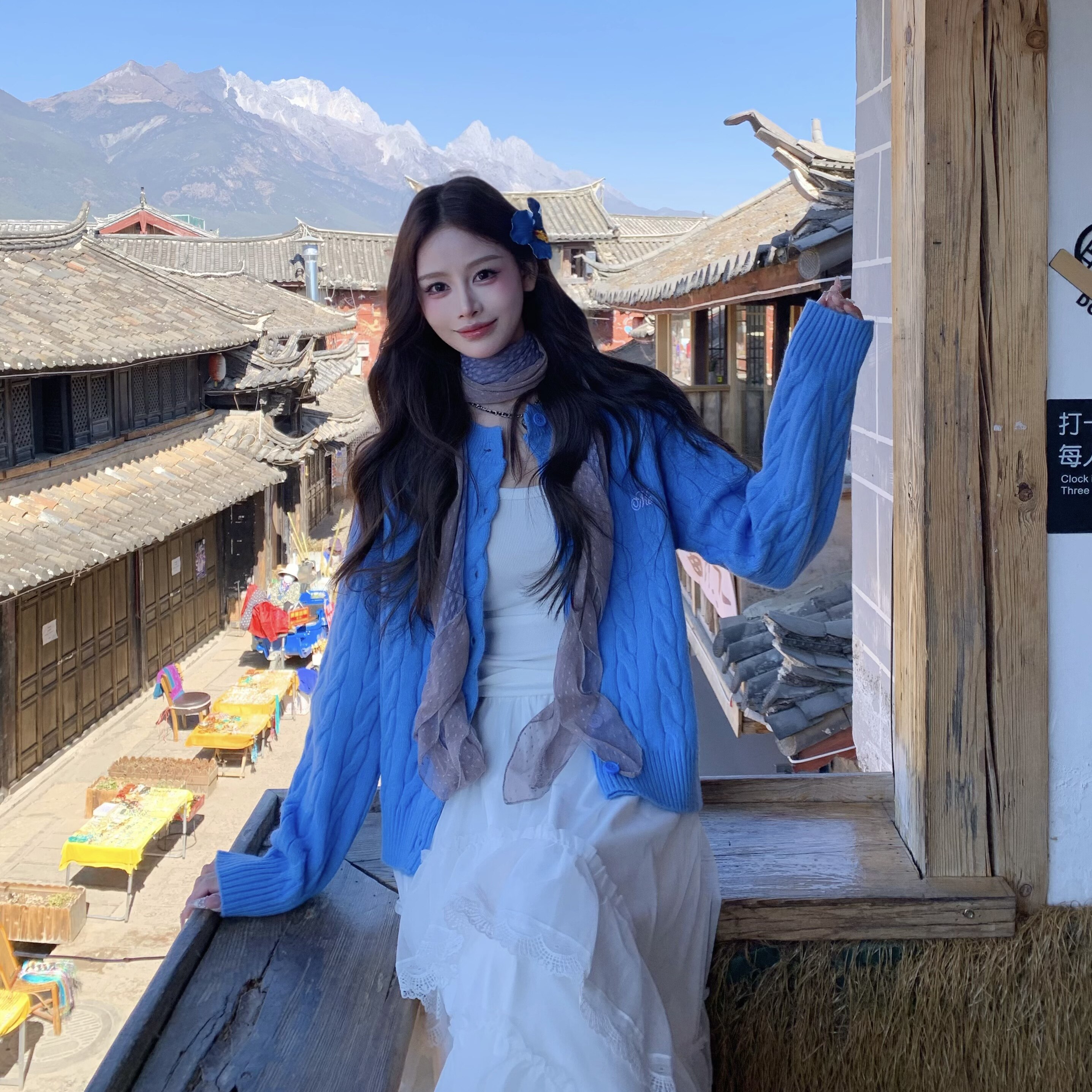 3MER哦哦三妹彩色系麻花针织开衫外套女春季韩系慵懒毛衣长袖上衣