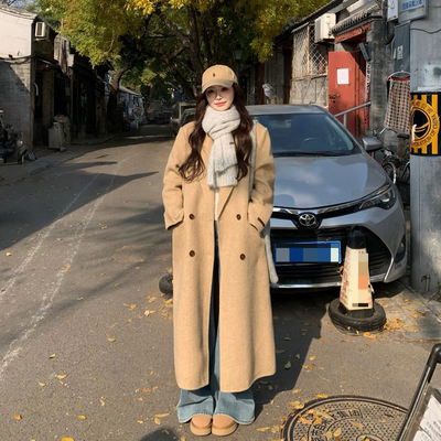 3MER人字纹正肩双面羊毛大衣外套