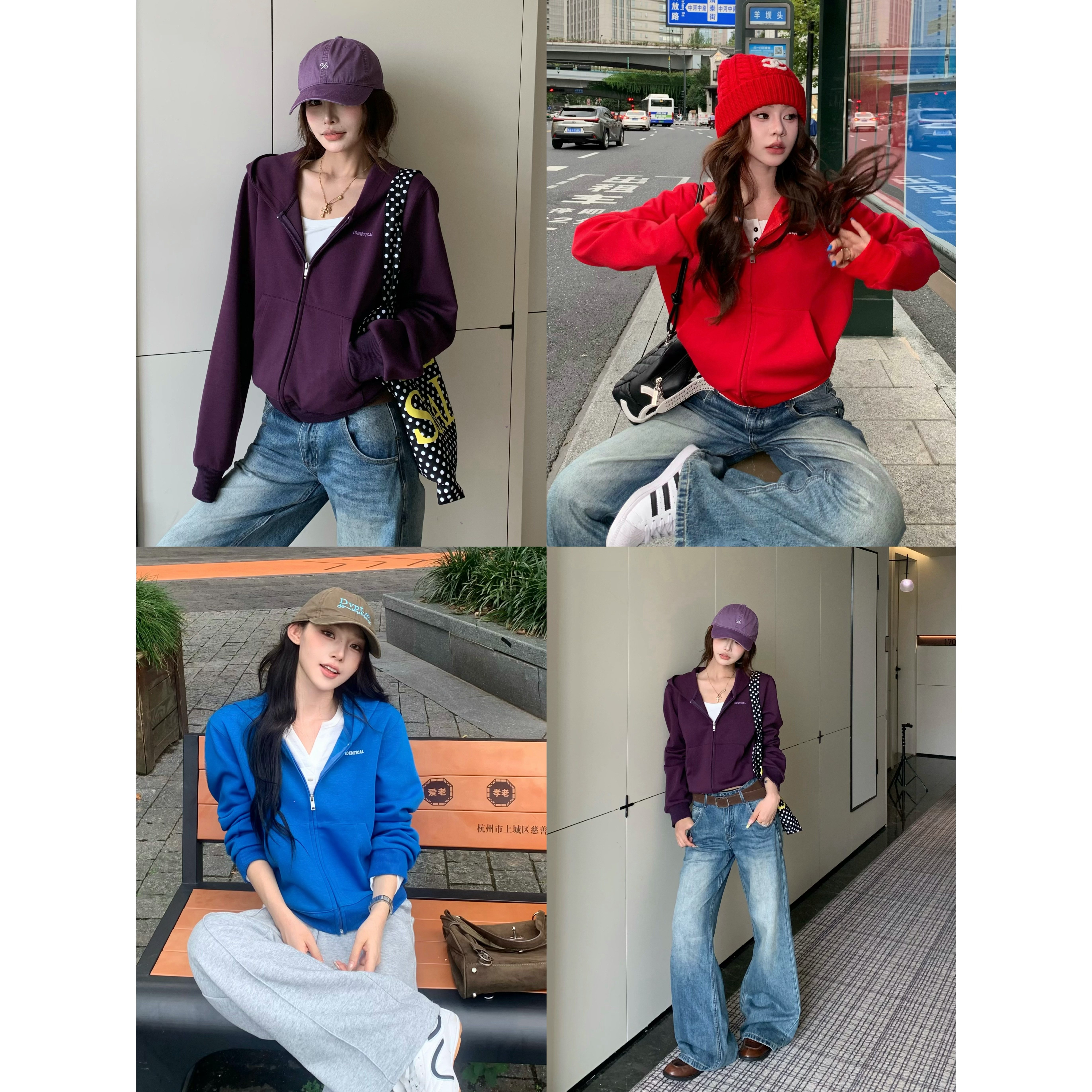 3MER韩女彩色短款卫衣图片