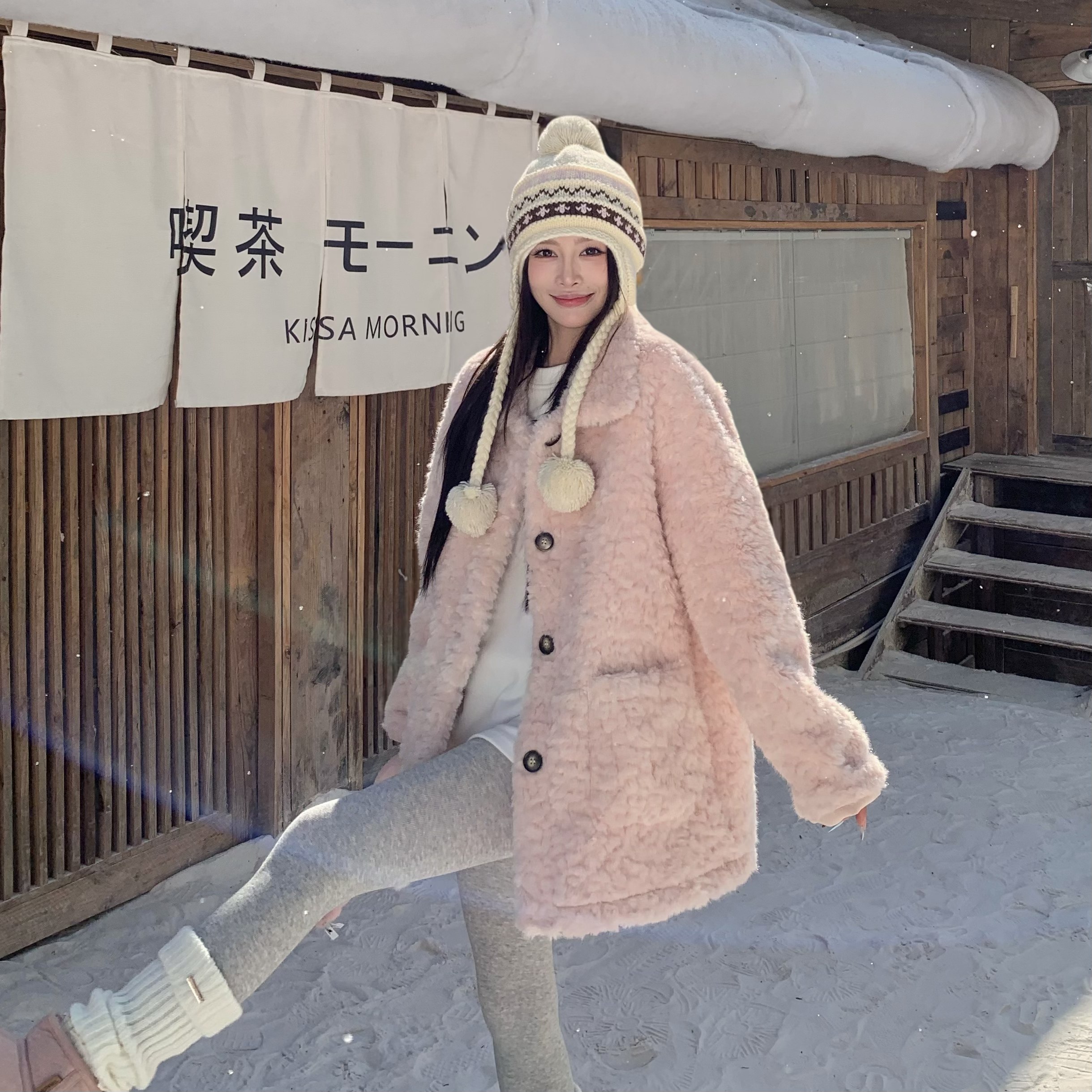 3MER哦哦三妹韩系慵懒皮毛一体羊羔毛外套女冬季保暖加厚毛毛大衣,女装/女士精品,短外套,淘宝优惠券,粉丝福利购,淘宝优惠卷