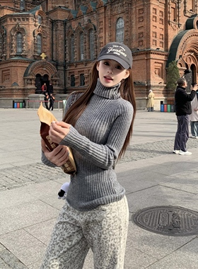 3MER哦哦三妹高领内搭毛衣女秋冬新款百搭显瘦长袖针织打底衫上衣
