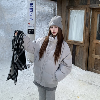 3MER美式复古立领插肩袖棉服外套