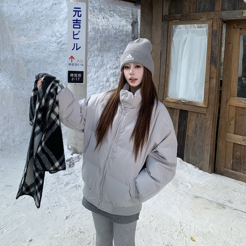 3MER美式复古立领插肩袖棉服外套