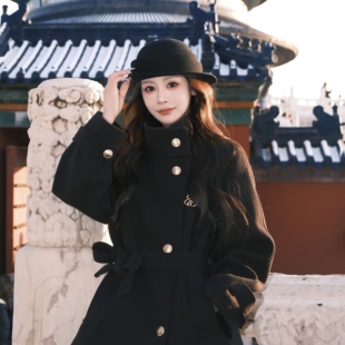 3MER哦哦三妹韩系千金收腰羽绒呢子大衣女秋冬高级感短款毛呢外套