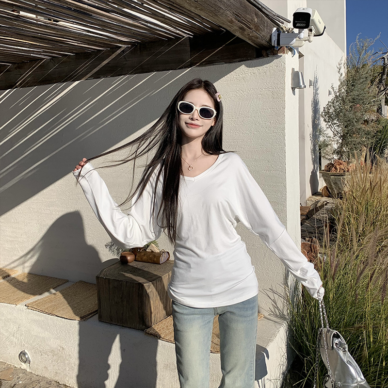 3MER长袖T恤女百搭慵懒感