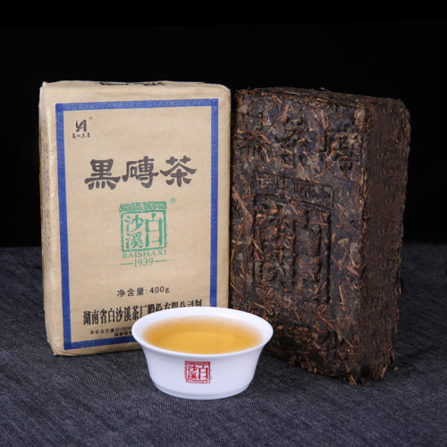 白沙溪安化黑茶 传统经典特制黑砖茶400g 白沙溪口粮茶奶茶砖