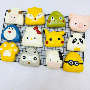 卡通馒头荷叶夹模具小羊奶牛造型宝宝辅食立体小动物辅食磨具蒸