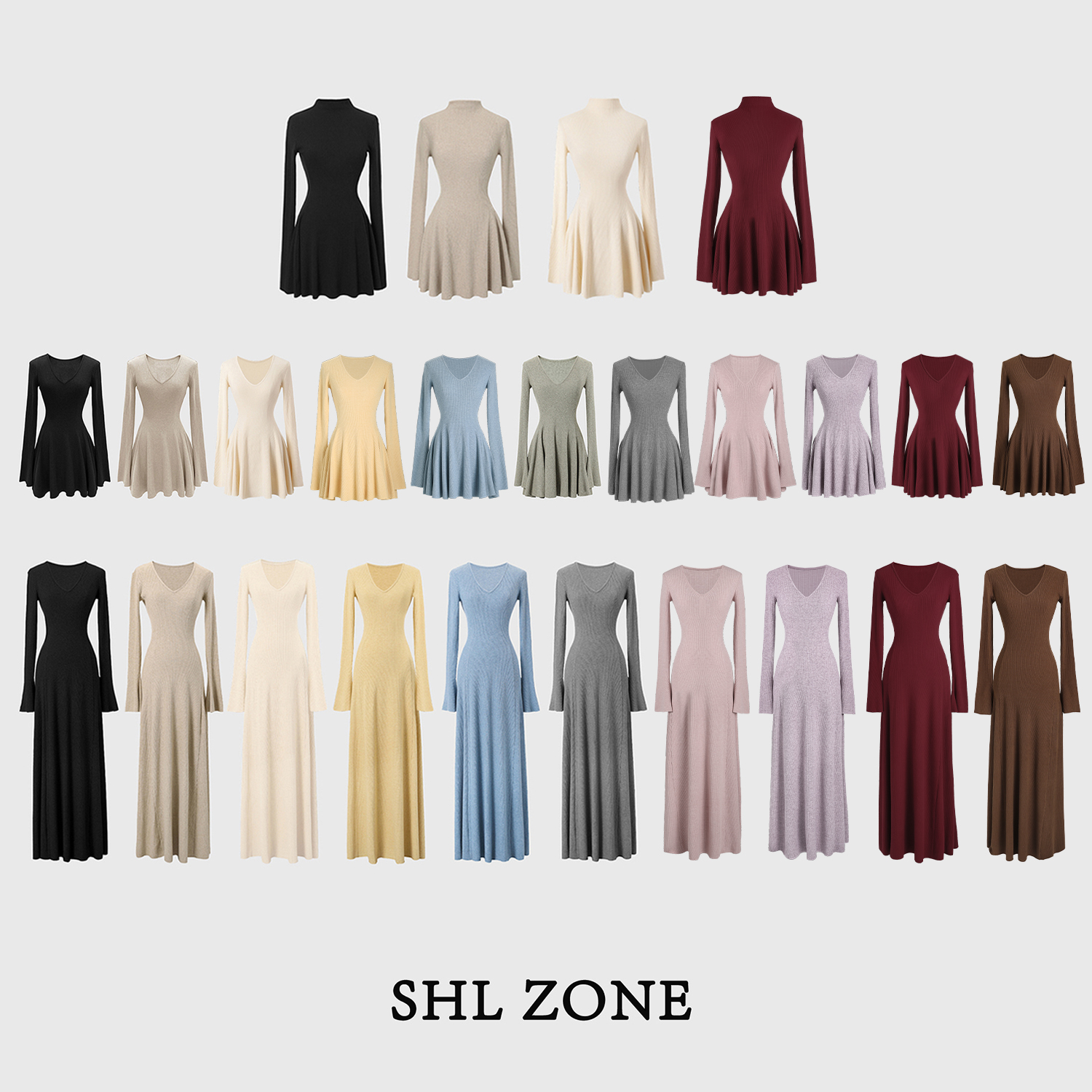 舒胡蕾 茶香可颂【系列合集】 春季长袖连衣裙女针织裙万能打底裙