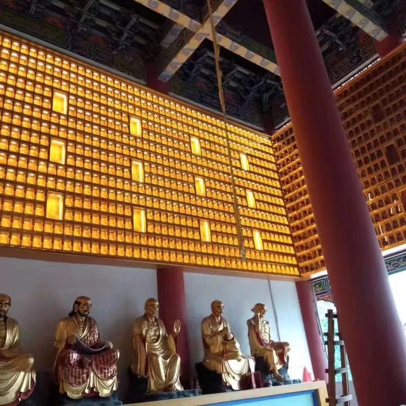 万佛墙,千佛墙琉璃佛像佛砖定制,万佛龛千佛龛现场制作施工