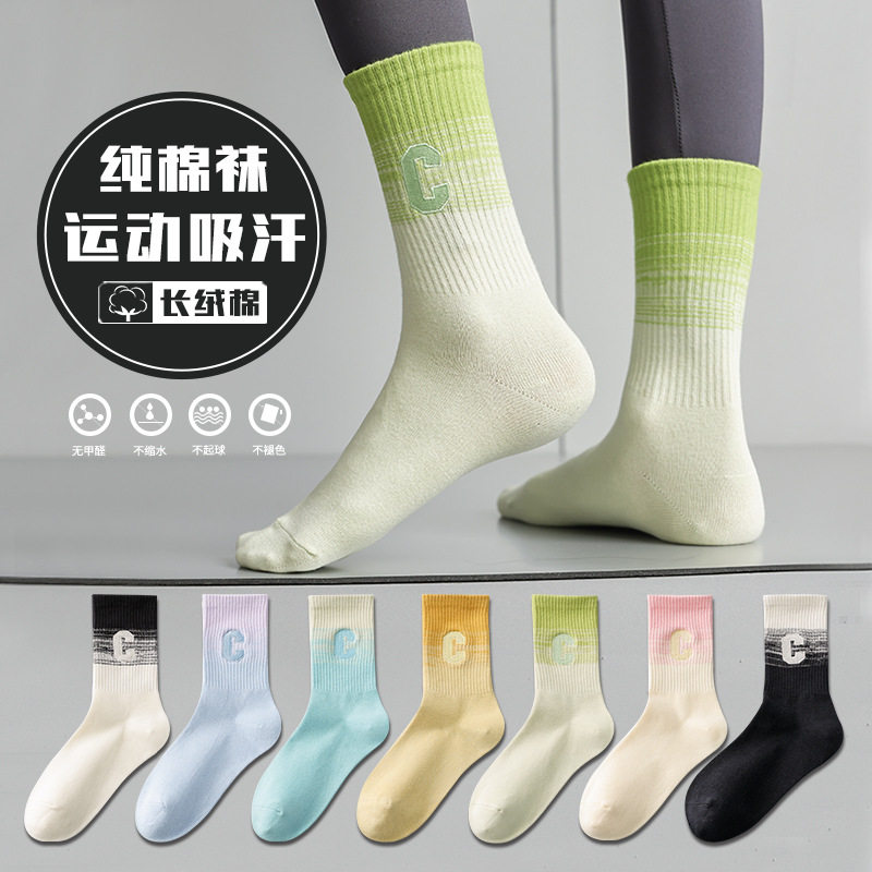 袜子女夏季中筒2025新款爆款100%图片